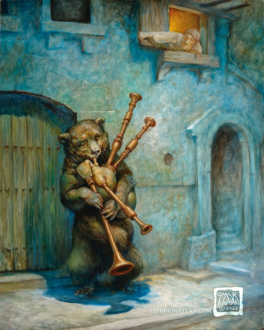 Bear with Bagpipes by Omar Rayyan 