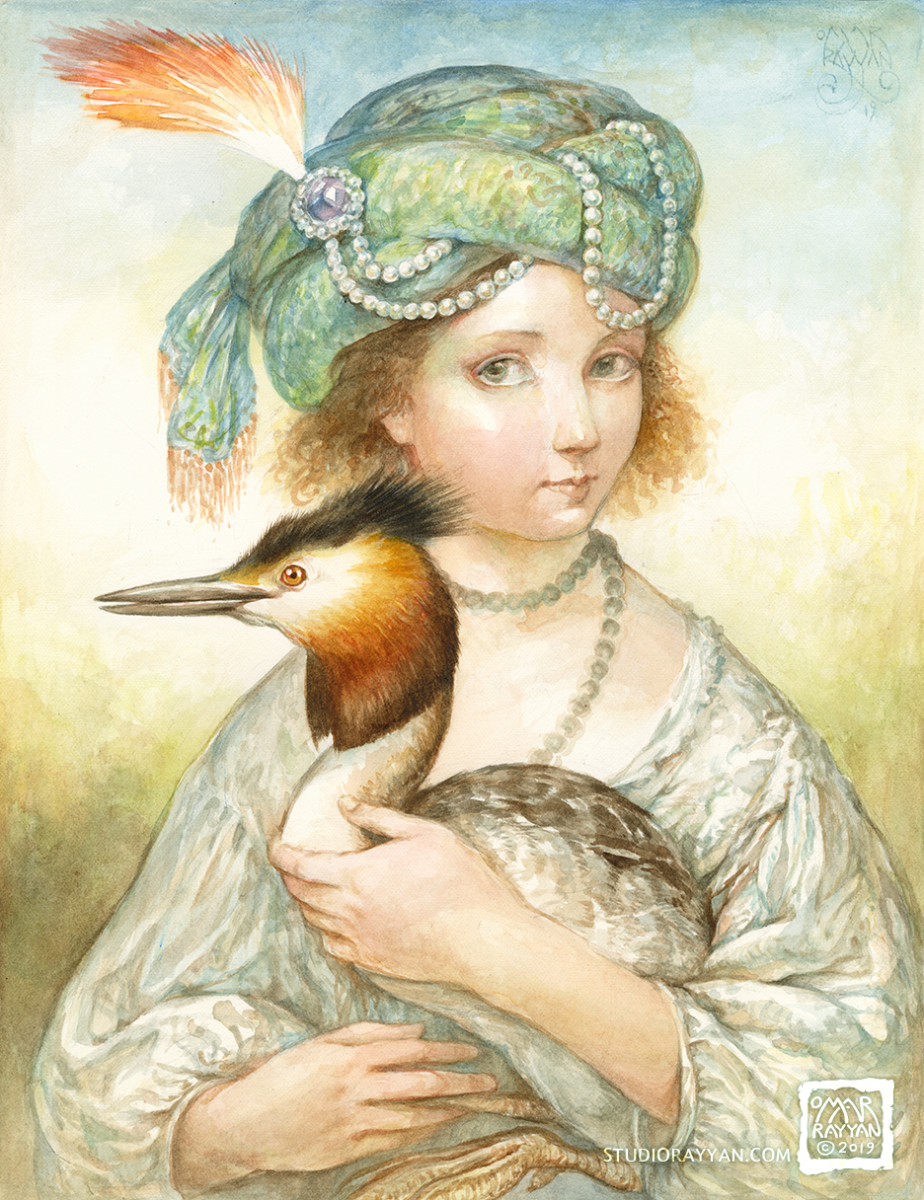 Girl with Grebe by Omar Rayyan 