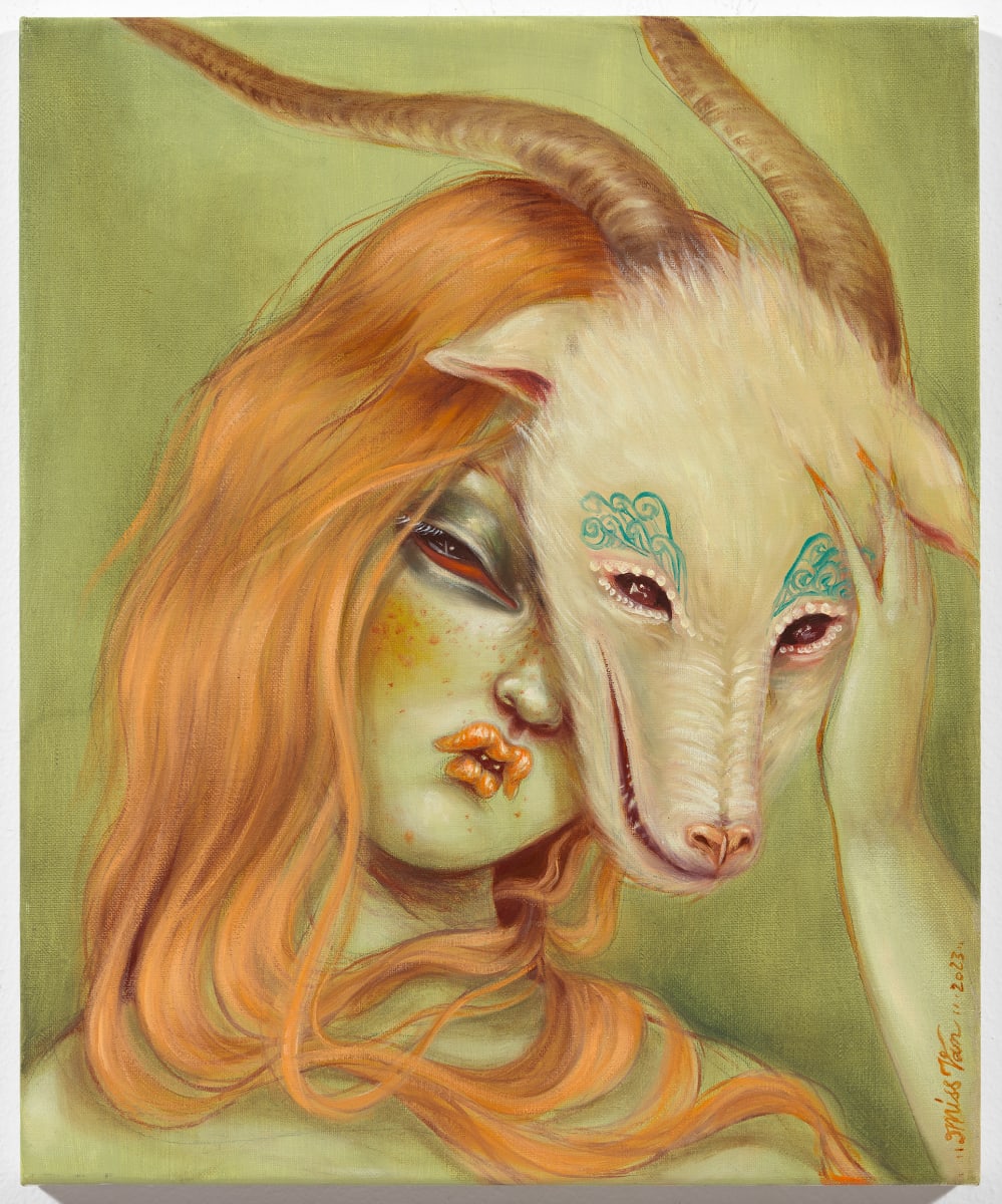 Portrait with Goat Mask by Miss Van 