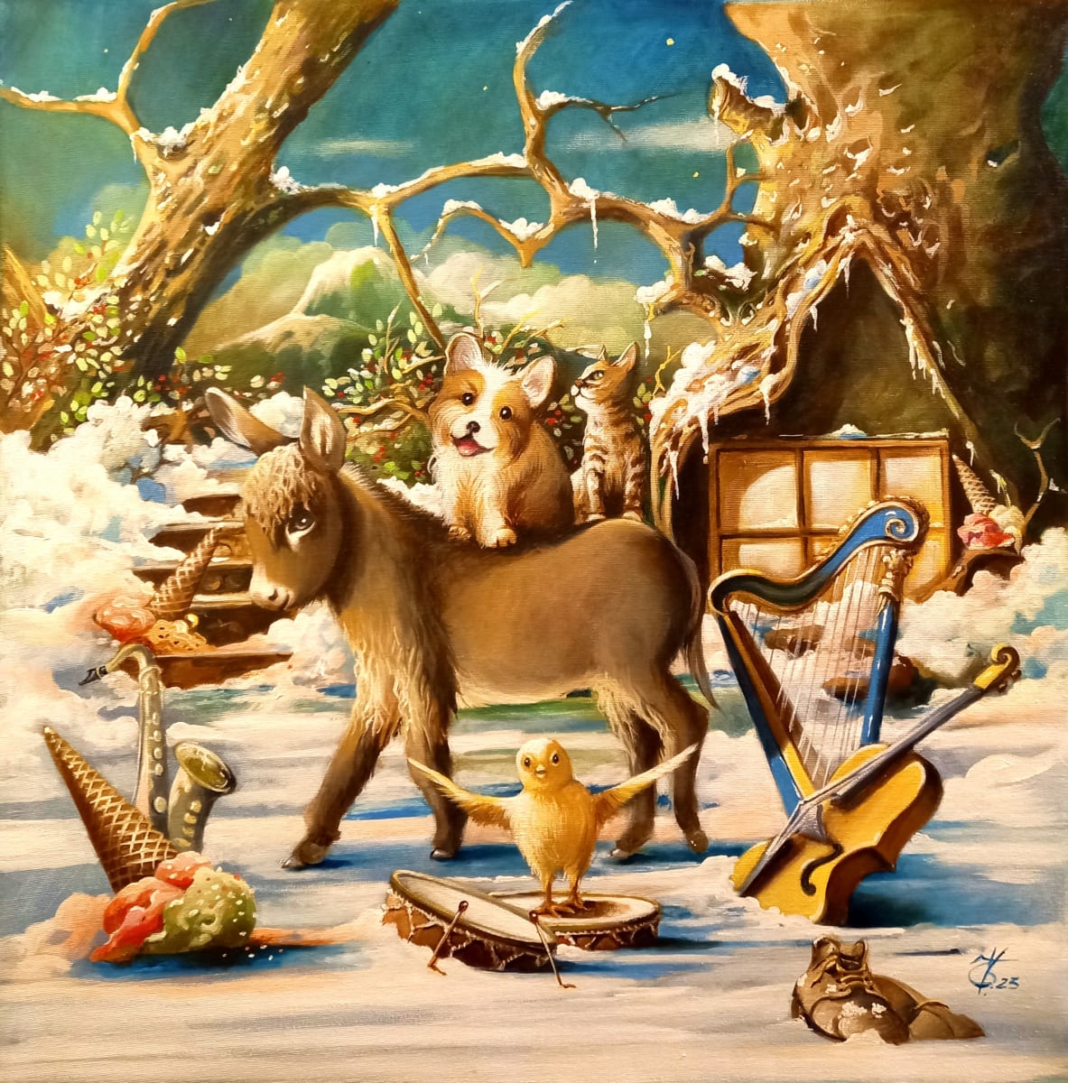 The four musician of Bremen by Zoe Chigi 