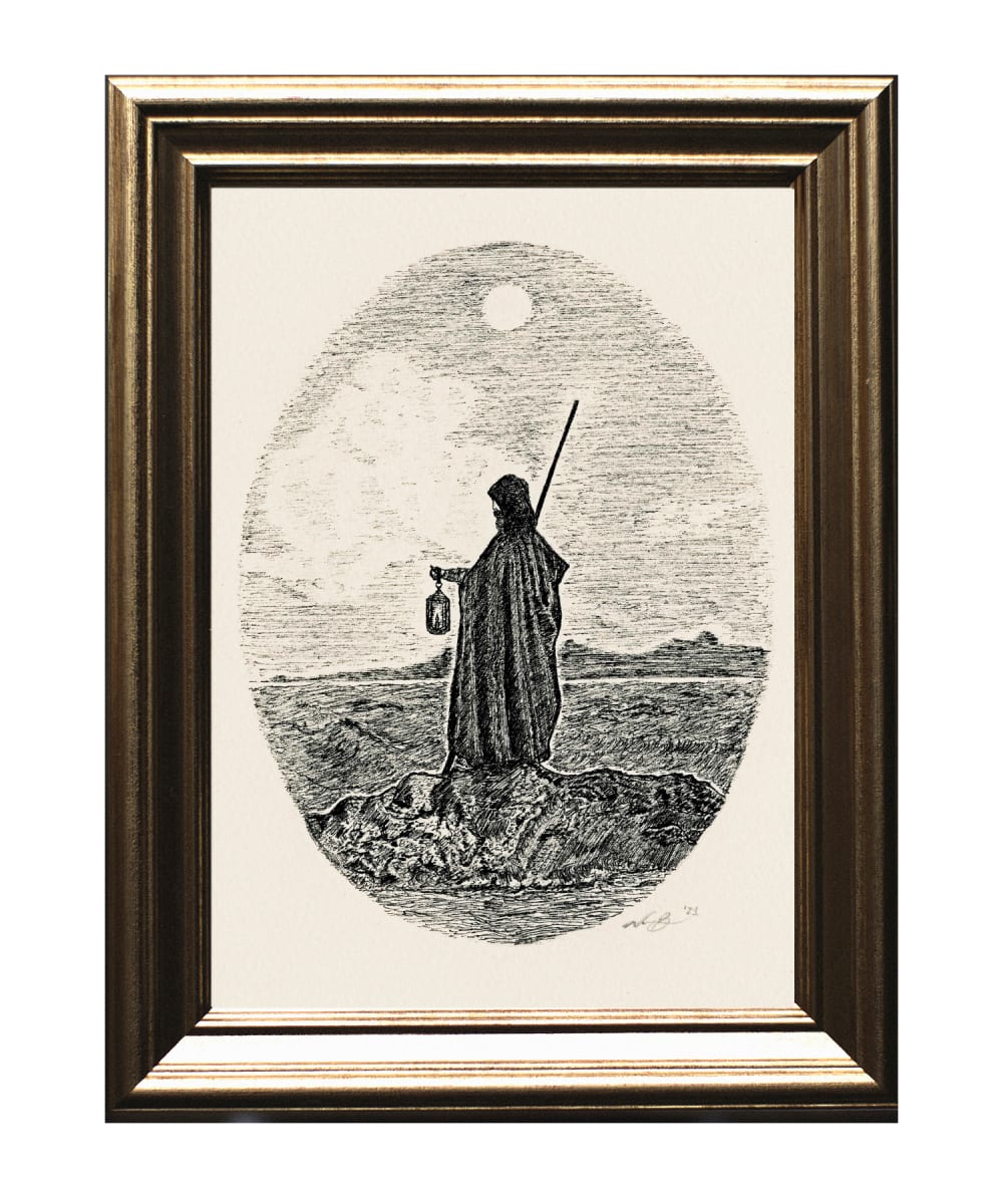 IX - The Hermit - Major Arcana - Drawing by Nicolas Bruno, Image 1.