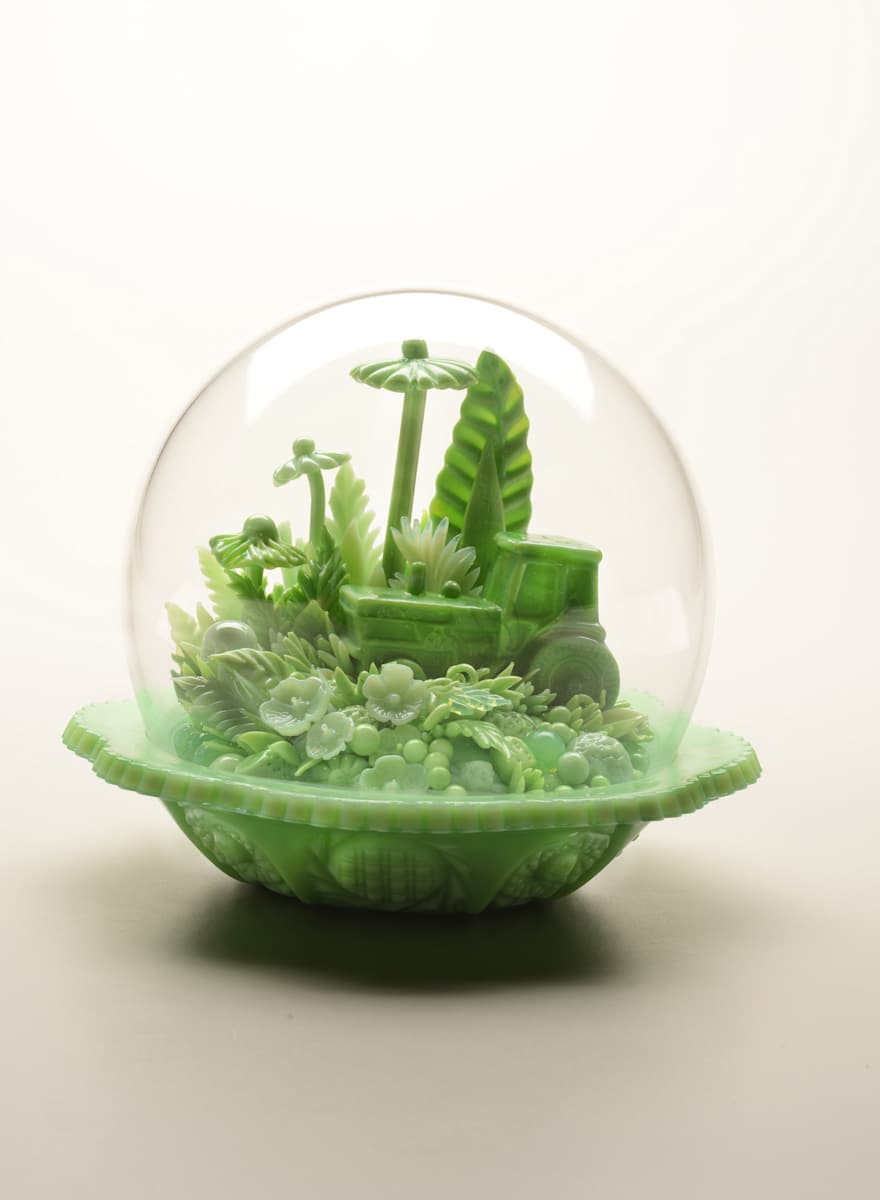 Tractor in River and Jade by Amber Cowan, Image 1.