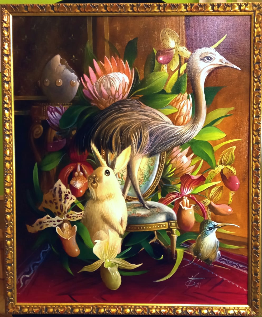 Unconventional interior with  ostrich by Zoe Chigi 