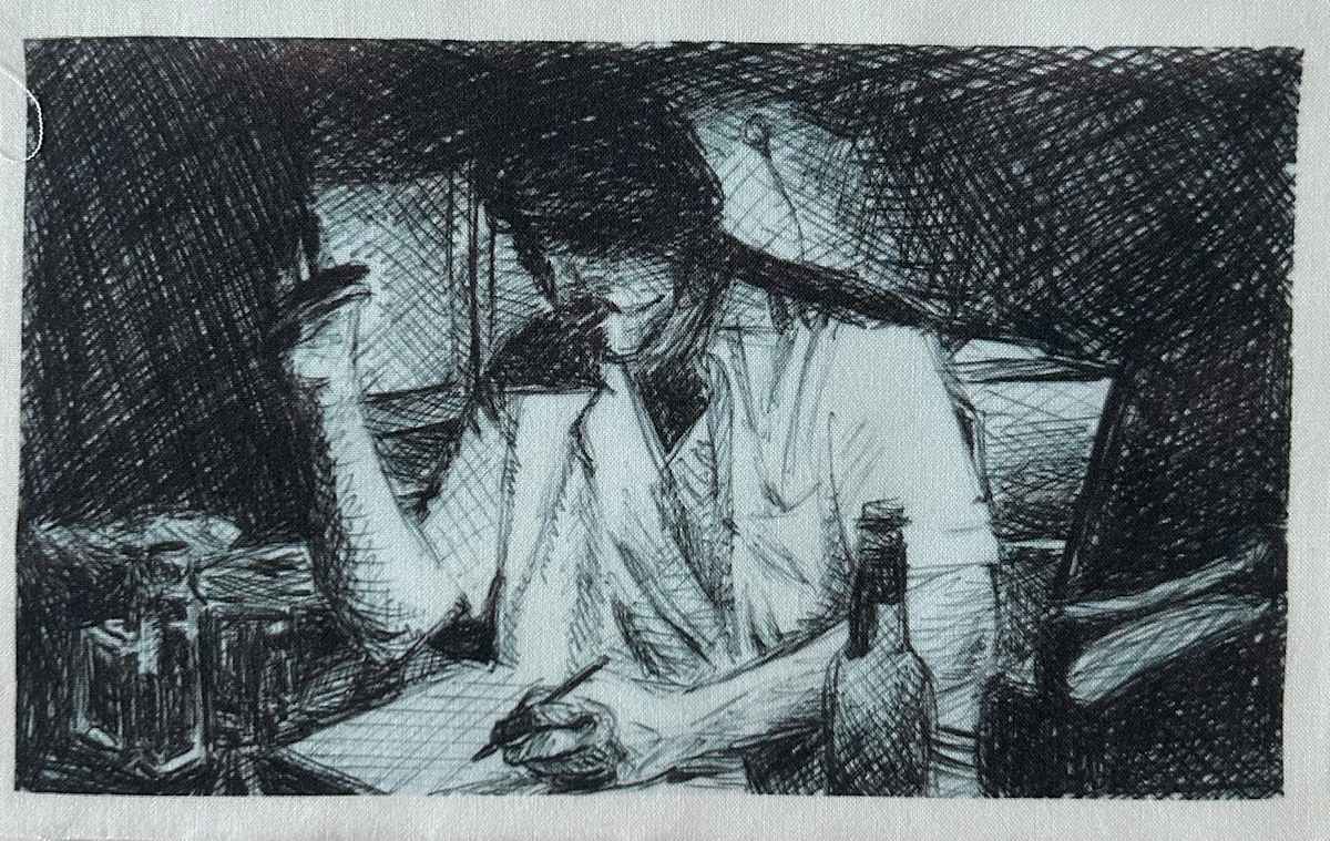 Tissu - En écrivant by Marie Désert, Image 1.