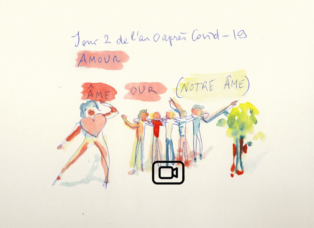 Jour 2 de l’an 0 après Covid - 19  - Amour by Marie Désert  Image: Copyright Adagp, Paris 2020