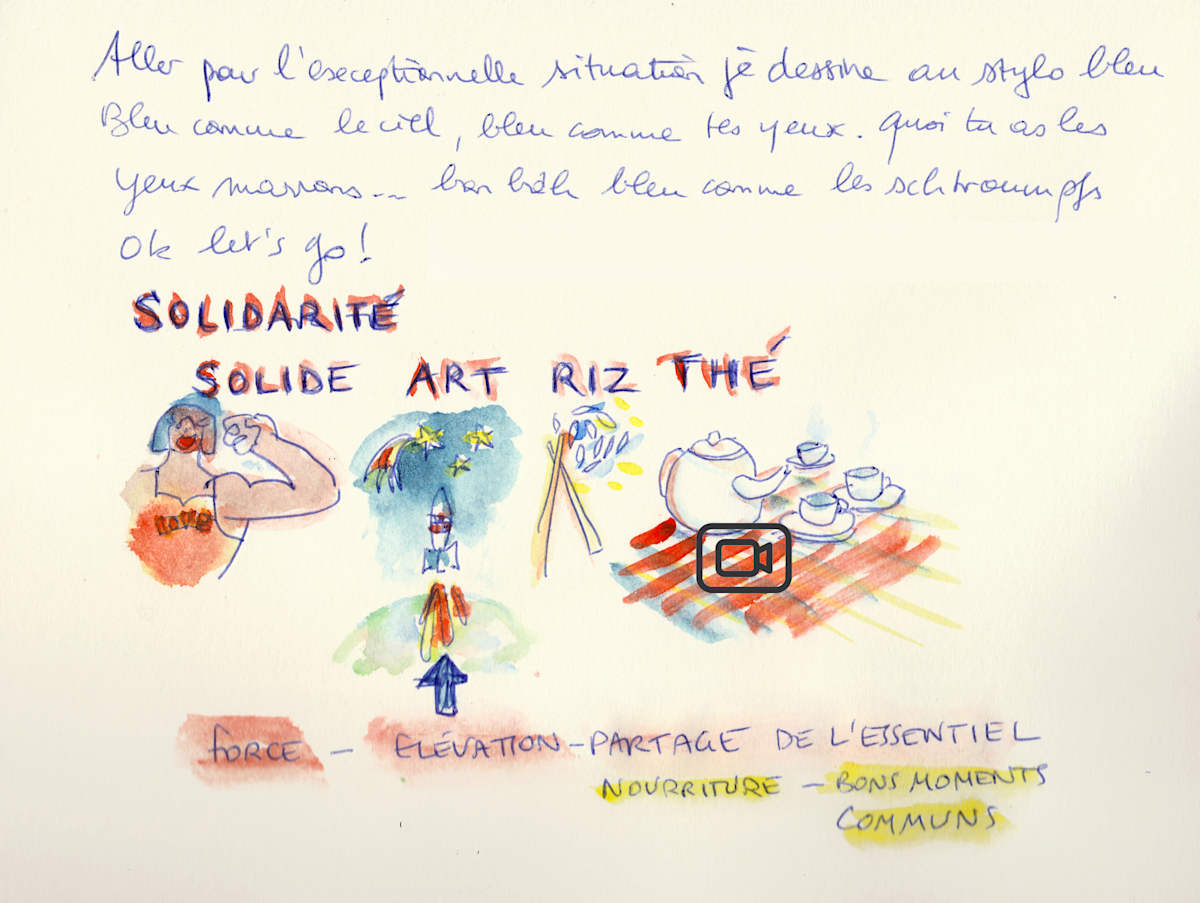 Jour 1 de l’an 0 après Covid - 19  - Solidarité by Marie Désert  Image: Copyright Adagp, Paris 2020