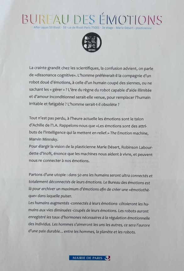 Bureau des émotions by Marie Désert 