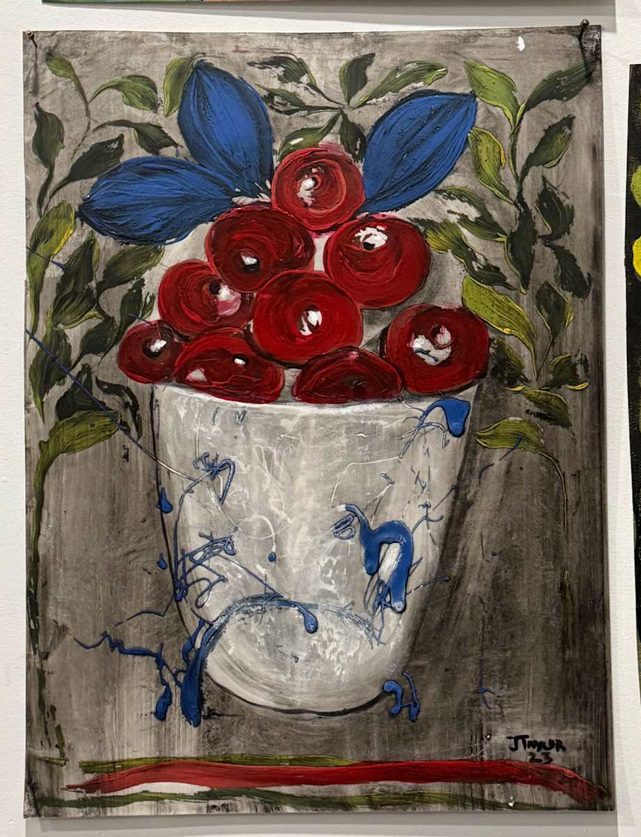 apples in white vase by Jennifer Taylor 