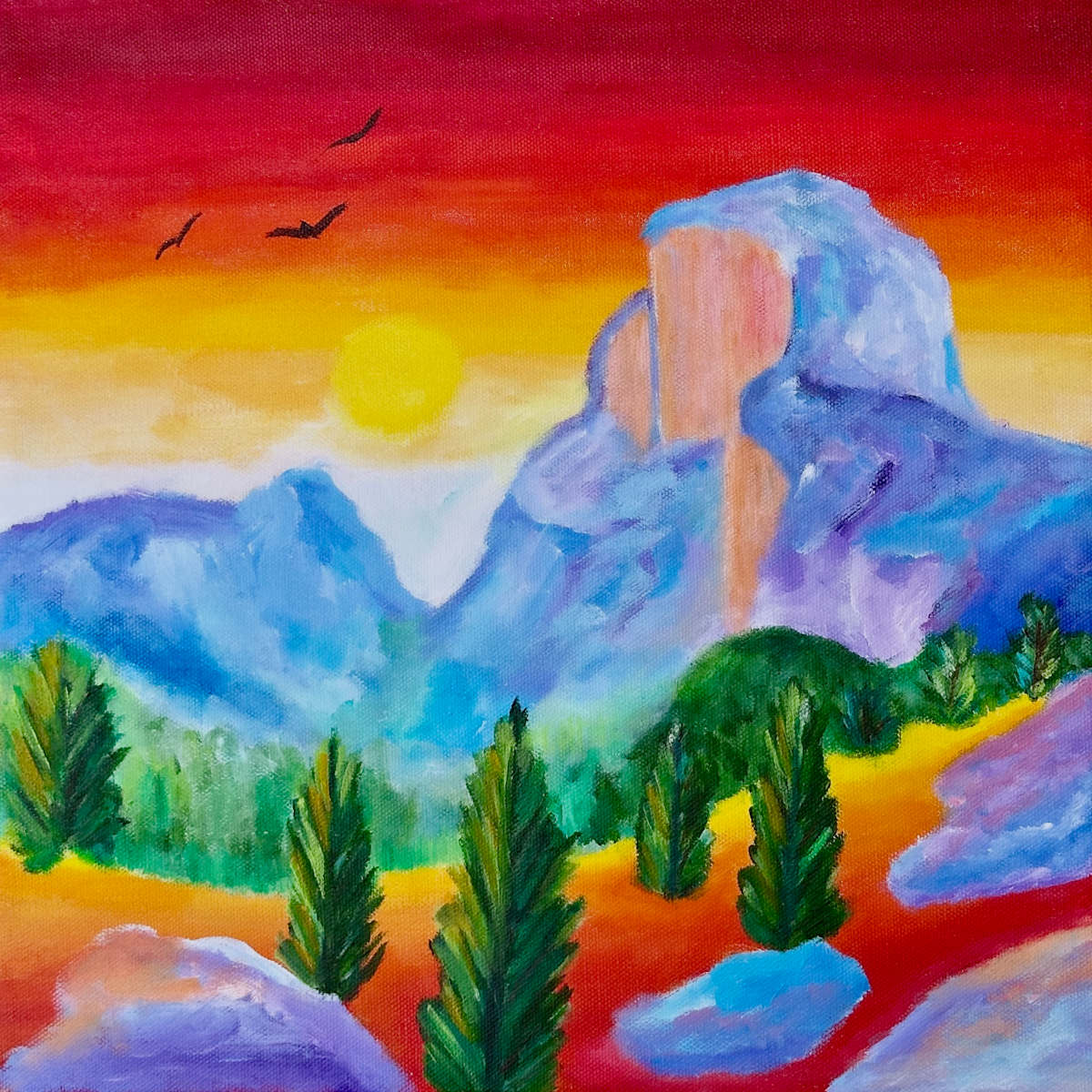 Last Light on Half Dome by A Wilson 
