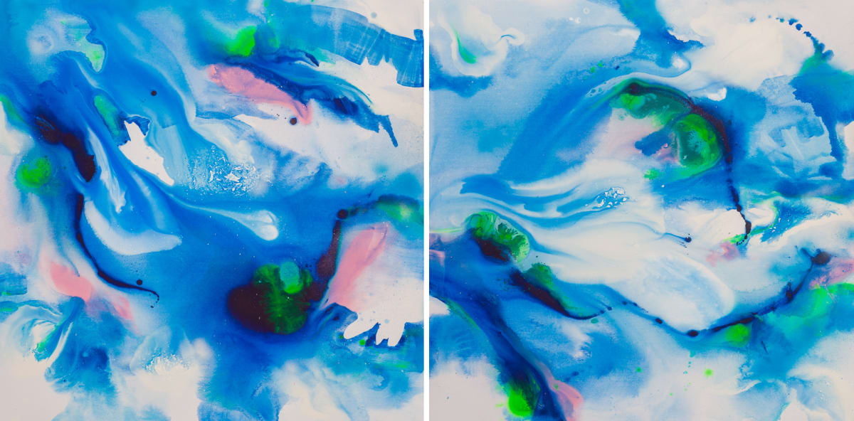 THE FLOW OF BLUE (diptych) by Maria Bacha 
