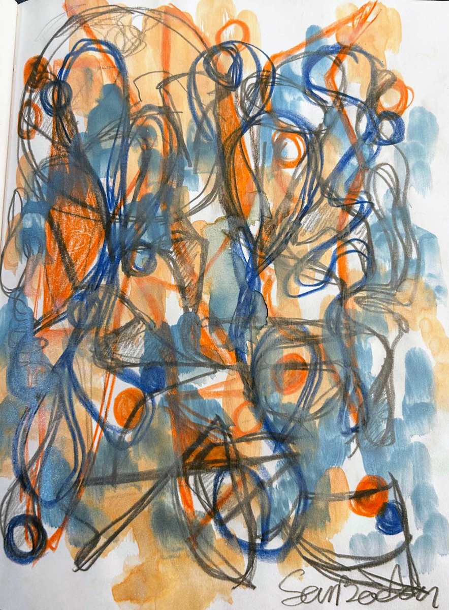 Orange and Blue Abstraction by Sam Borden 