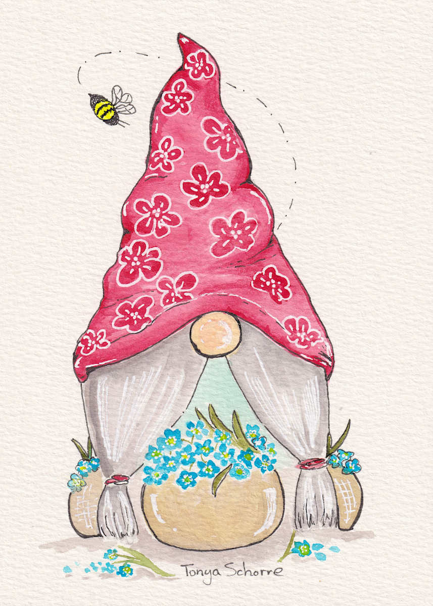 Forget-Me-Not Gnome by Tonya Schorre, Image 1.