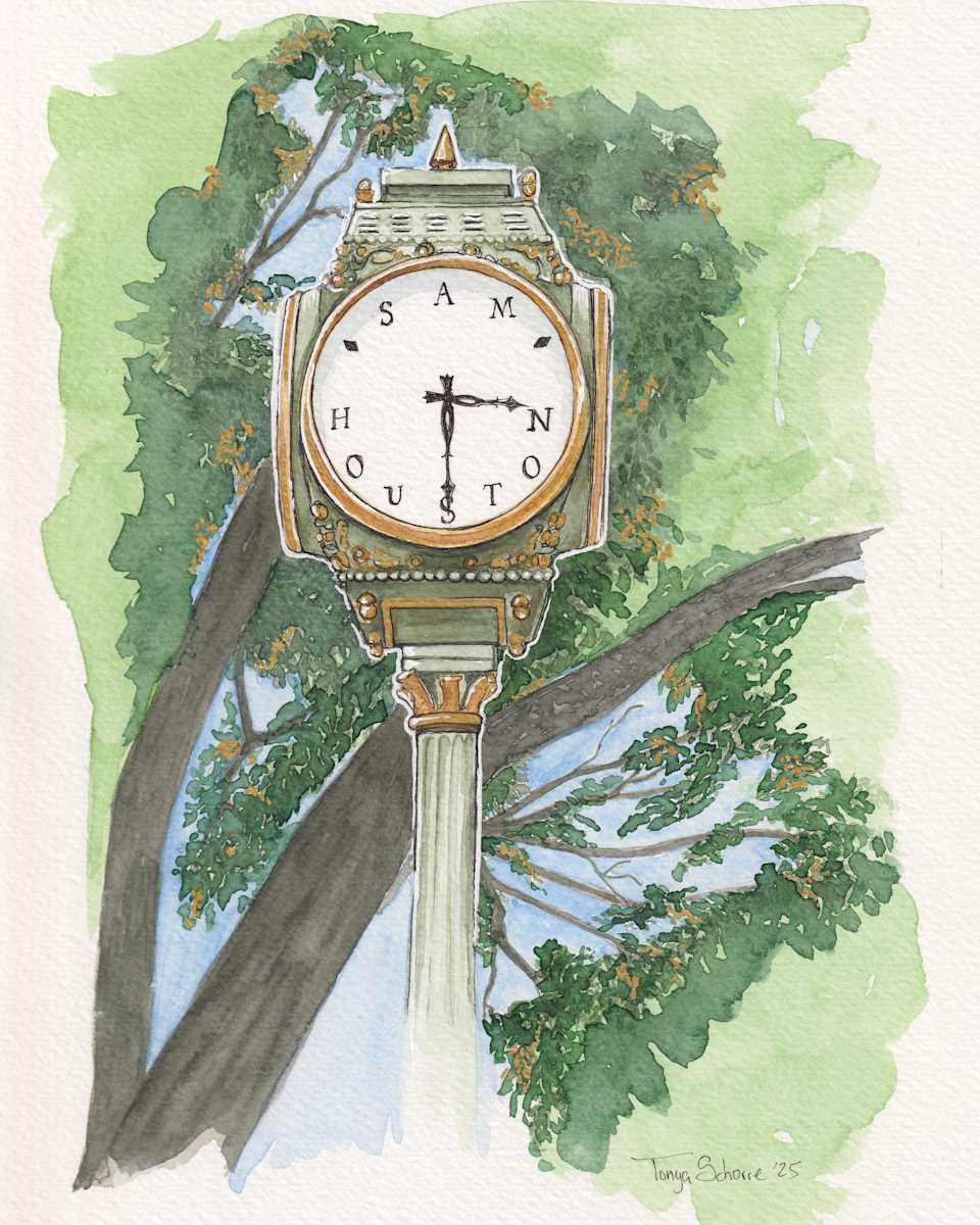 SHSU Alumni Clock by Tonya Schorre, Image 1.