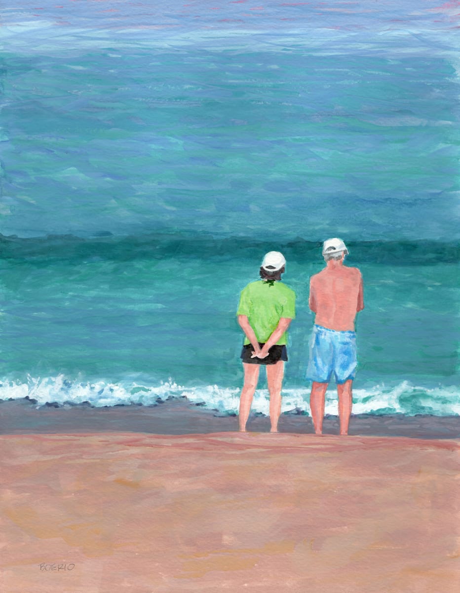 Anniversary Beach Couple (11x14") by Carrie Lacey Boerio 