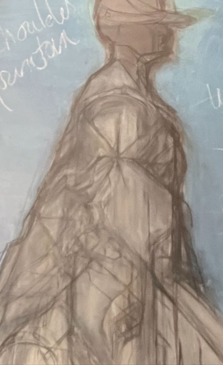 Shoulder Mountain acrylic 5x8'. 2024 in progress by renee brown  Image: inspired from a journalized dream 2022