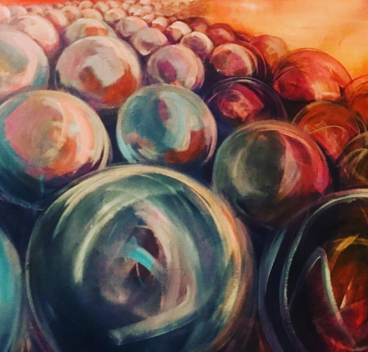 orange sphere series  30x40'', 2015 by Renee brown 