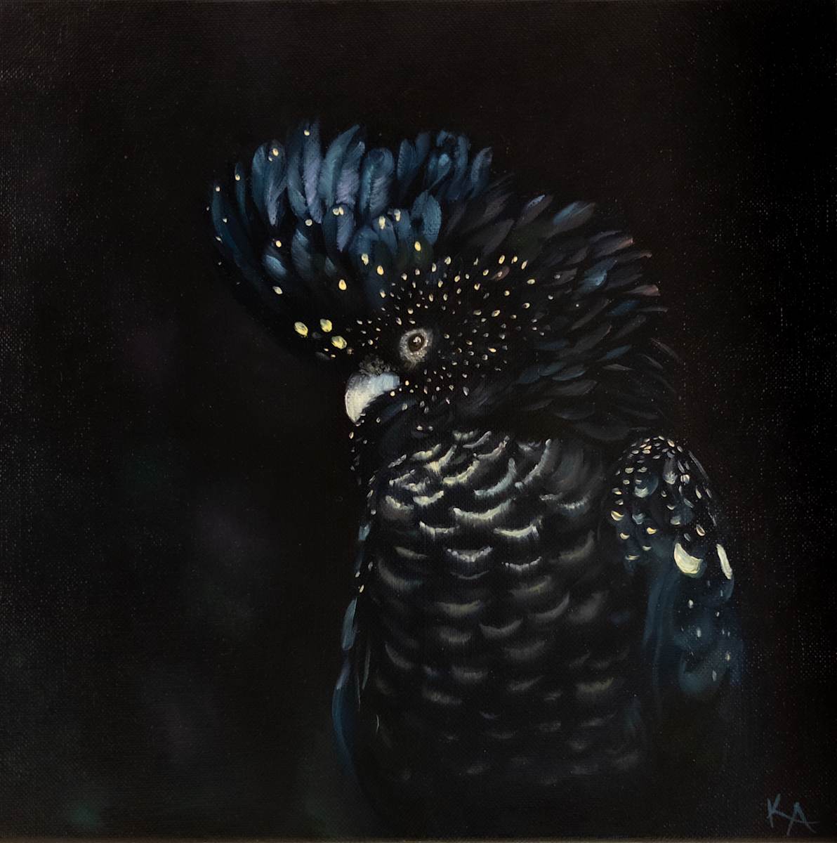 Electric Elegance by Katheryn Anne  Image: Black on Black Oil Painting
