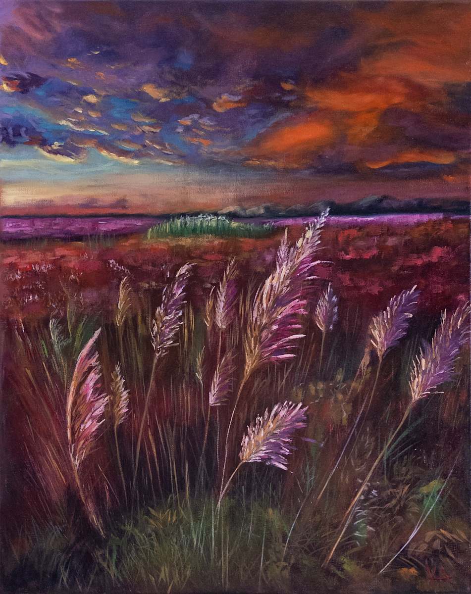 Where The Sunset Sings by Katheryn Anne  Image: Vibrant Prairie Landscape