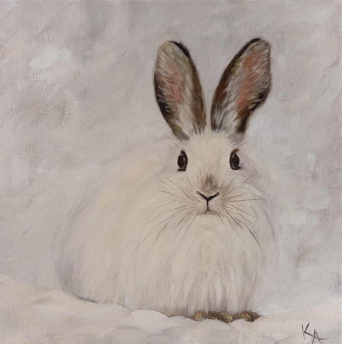 Ivory Whimsy by Katheryn Anne  Image: White on white oil painting
