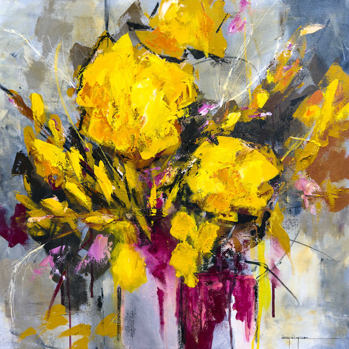 Wild Bouquet in Gray Light by Abstract Art by Doug Simpson, Image 1.