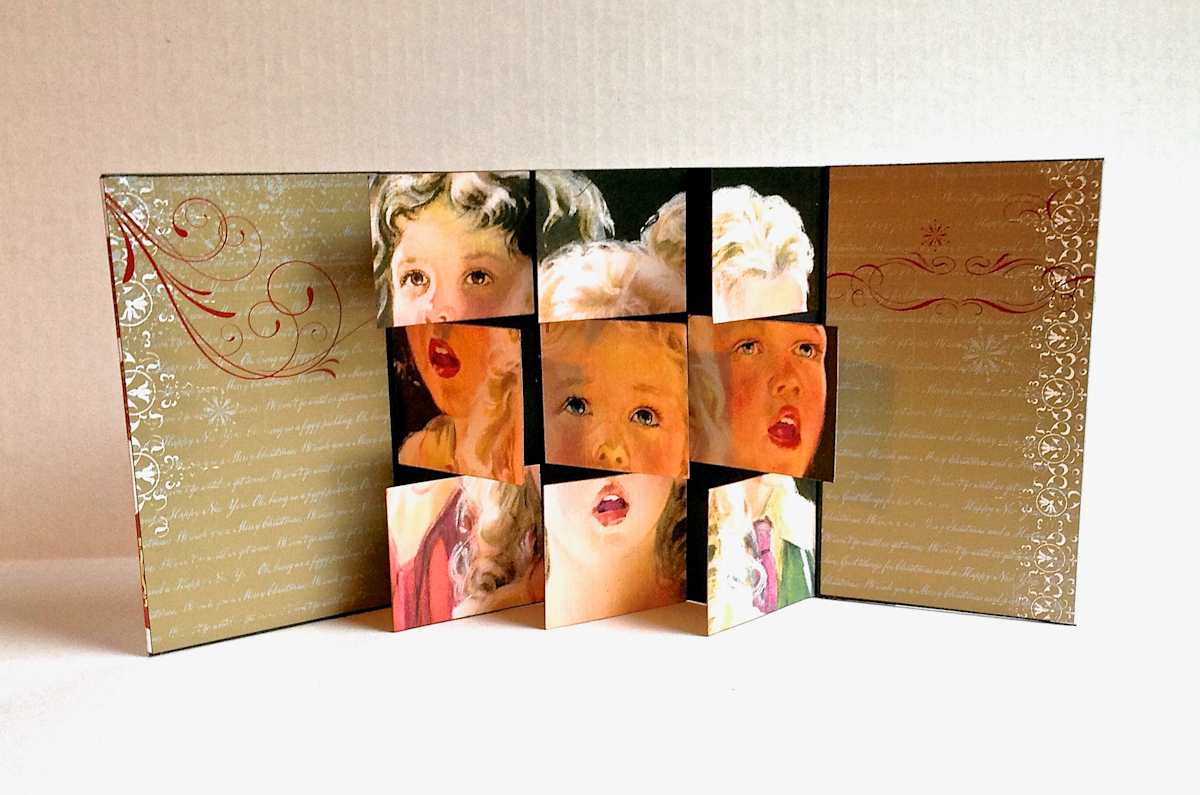 Caroling Flag Christmas Card by Janet Hickey, Image 2.