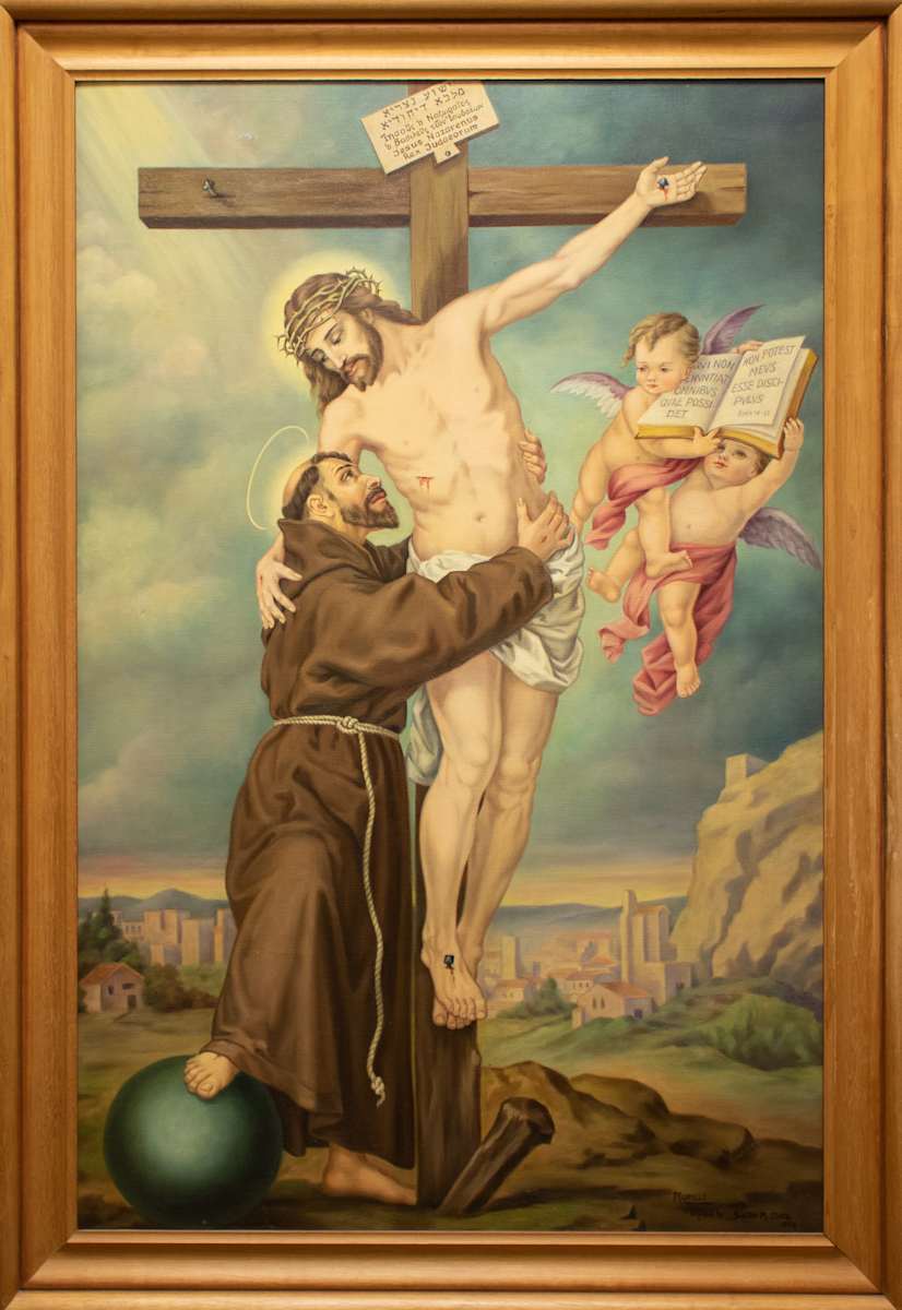 St. Francis with Christ on the Cross, Bartolomé Esteban Murillo Copy by Cleta Bakewell, FSPA 