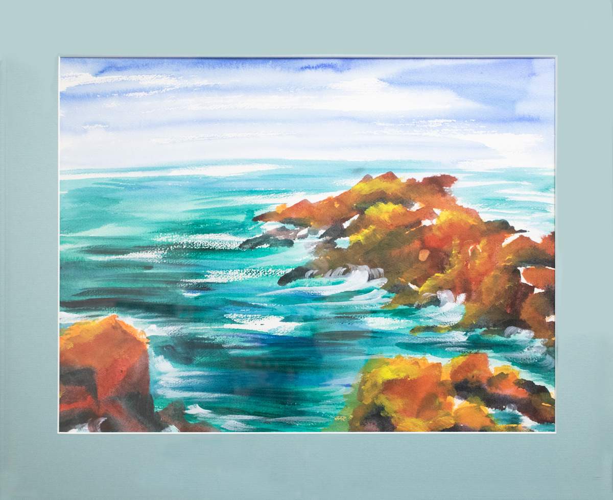 1-4 Scenes of Water, Vegetaton and Rocks by Madonna Steines, FSPA, Image 1.