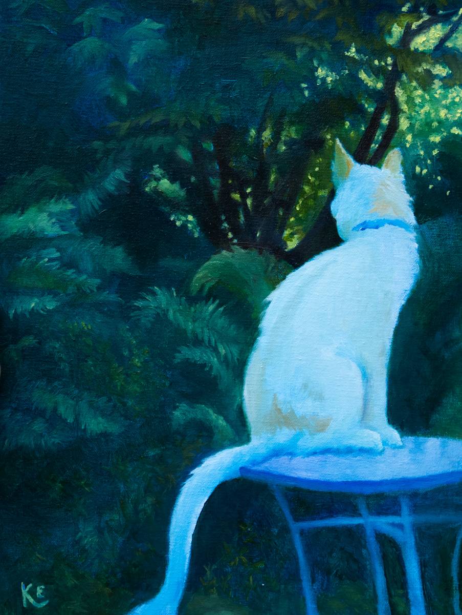 Loki - Manx cat in his garden by Krister Eide, Image 1.