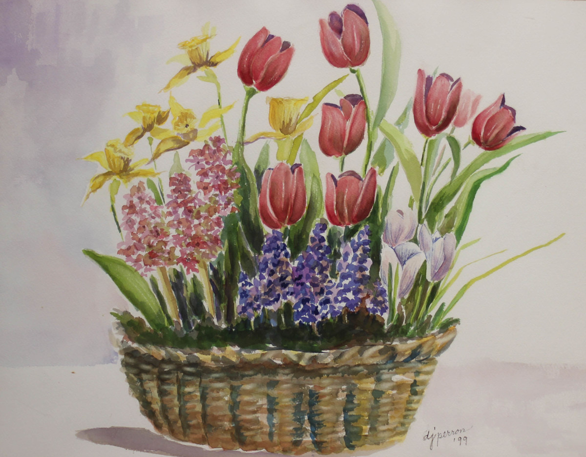 Basket of Tulips by Donna Perron 