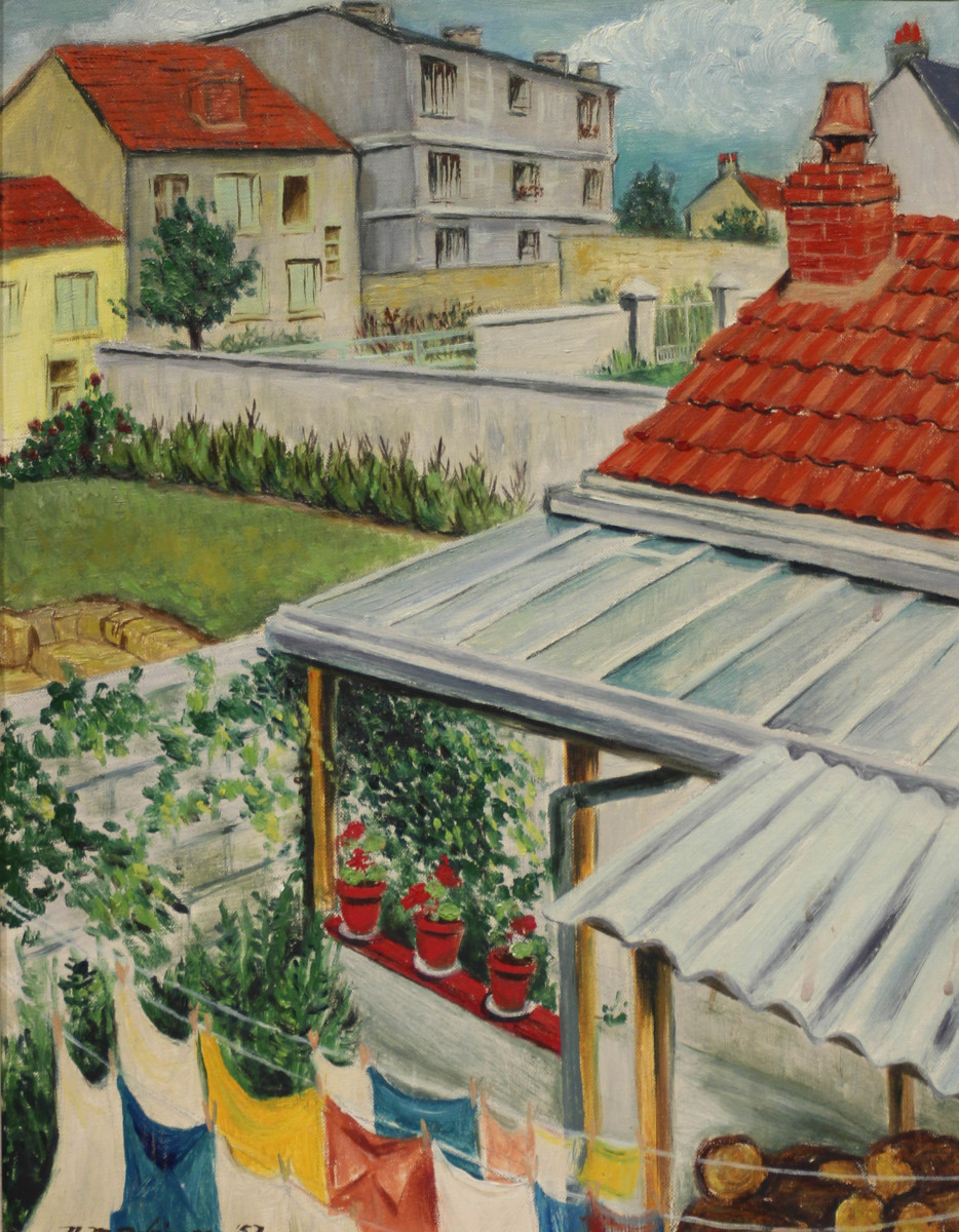 Back Yard Scene by Norma Thompson 