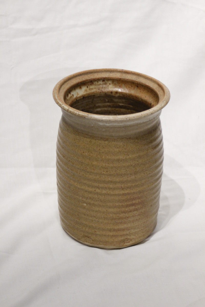 Brown Ridged Vase by unknown unknown 