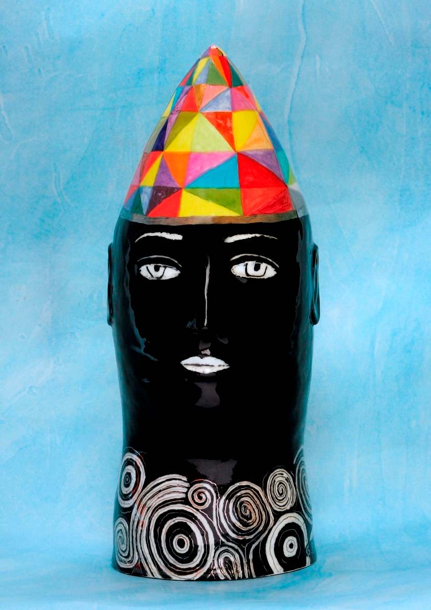 Head with colours by Giovanna Biallo Stone, Image 1.