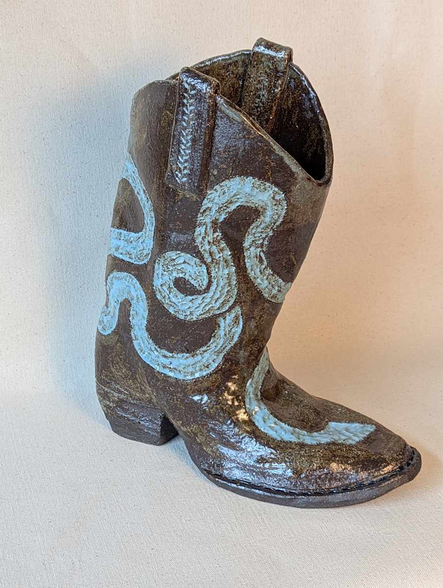 Ojai/ Snake Boots by Jill Robinson  Image: accepted to juried online gallery for The Cowgirl Gathering, Fort Worth Texas 