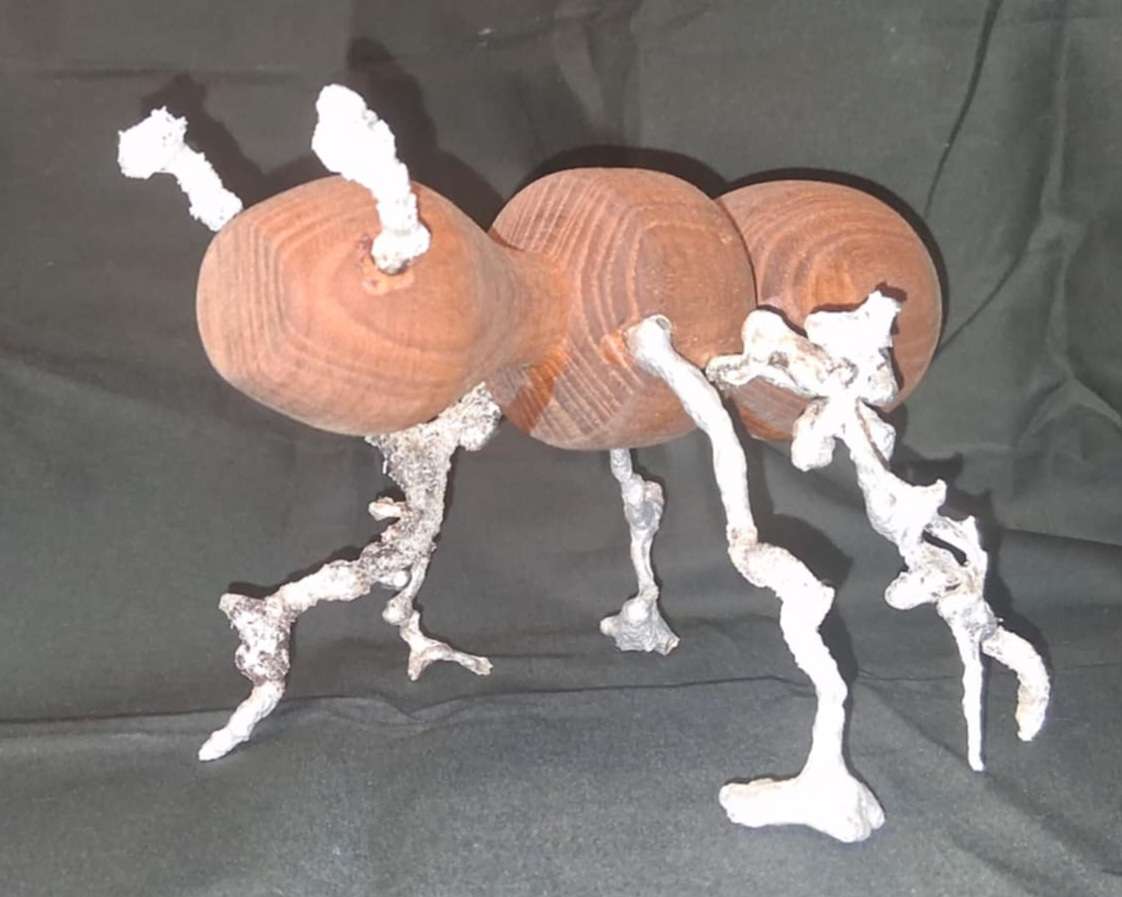 CRAZY ANT by Stacy Mcclure  Image: Woodworking Aluminum anthill 3d sculpture 