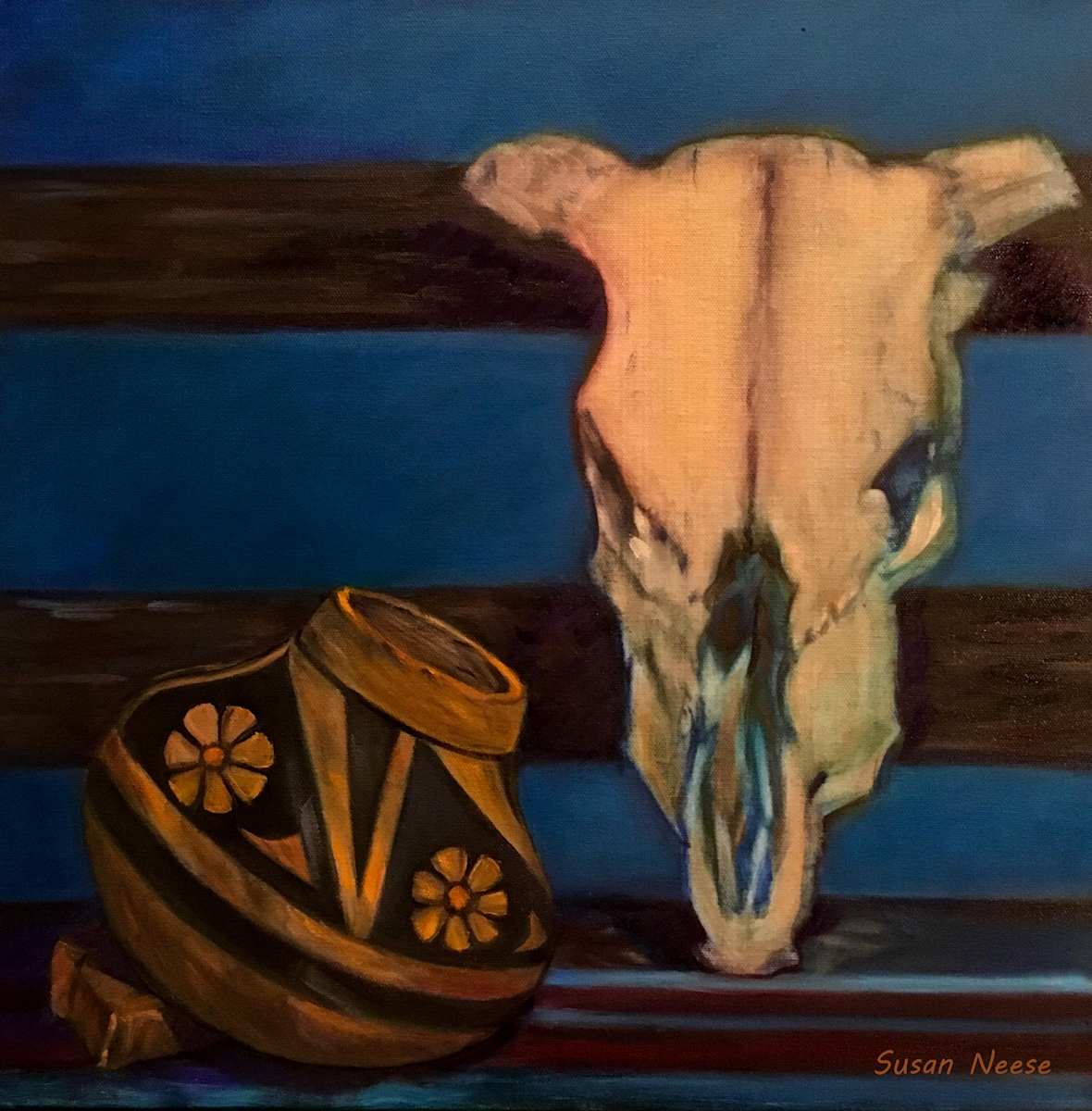 To and From the Earth by Susan Neese-McKinney  Image: "To and From the Earth", 20"x20", Oil on Gallery wrapped canvas. 