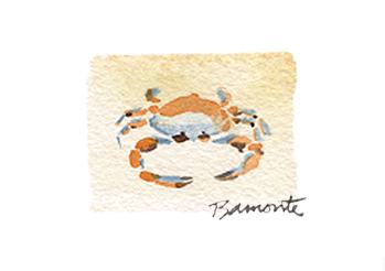 Crab by The Red Sable Studio  Image: I painted on a beach called 'Station 21' on Sullivan's Island, SC. Once one of these little guys showed up, so I painted it. 