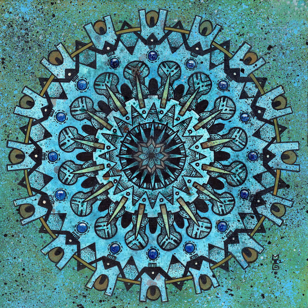 Blue Kilter Mandala by Michael T. Gardner 