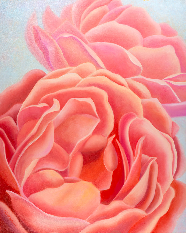 We Are Sisters - Coral Roses by Mary Ahern 