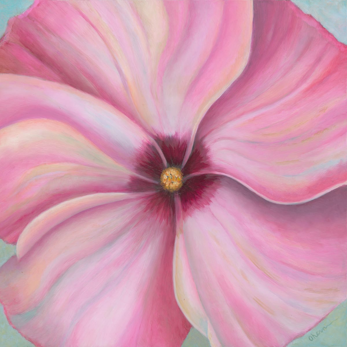 Patiently Waiting  - Cherry Hibiscus by Mary Ahern 