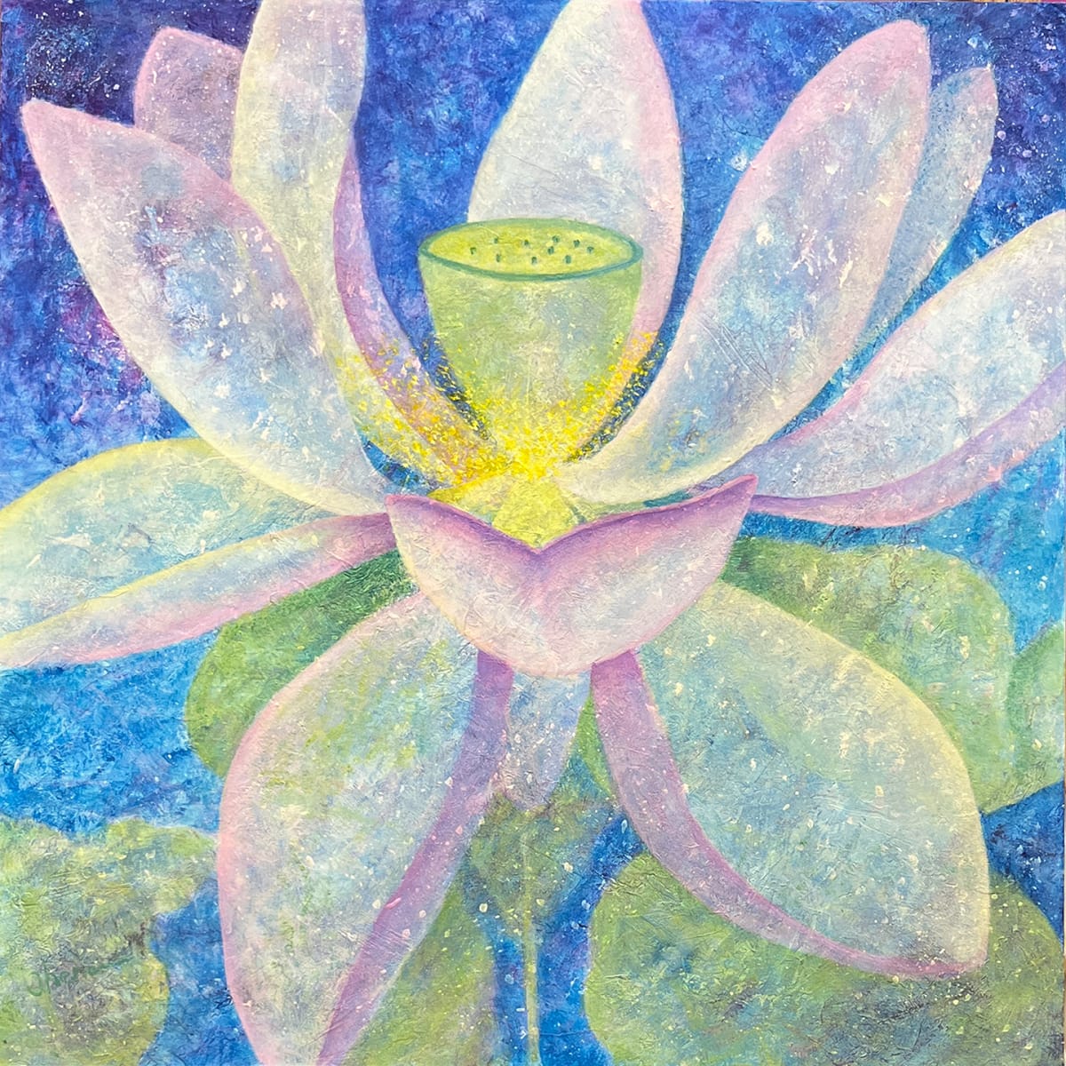 Cosmic White Lotus by Mary Ahern 