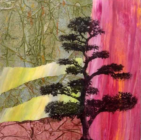 Northern Lights by Lisa Ruch  Image: Unframed on flat wood panel. Can be hung as-is with included optional hanger or you can source a frame for it.