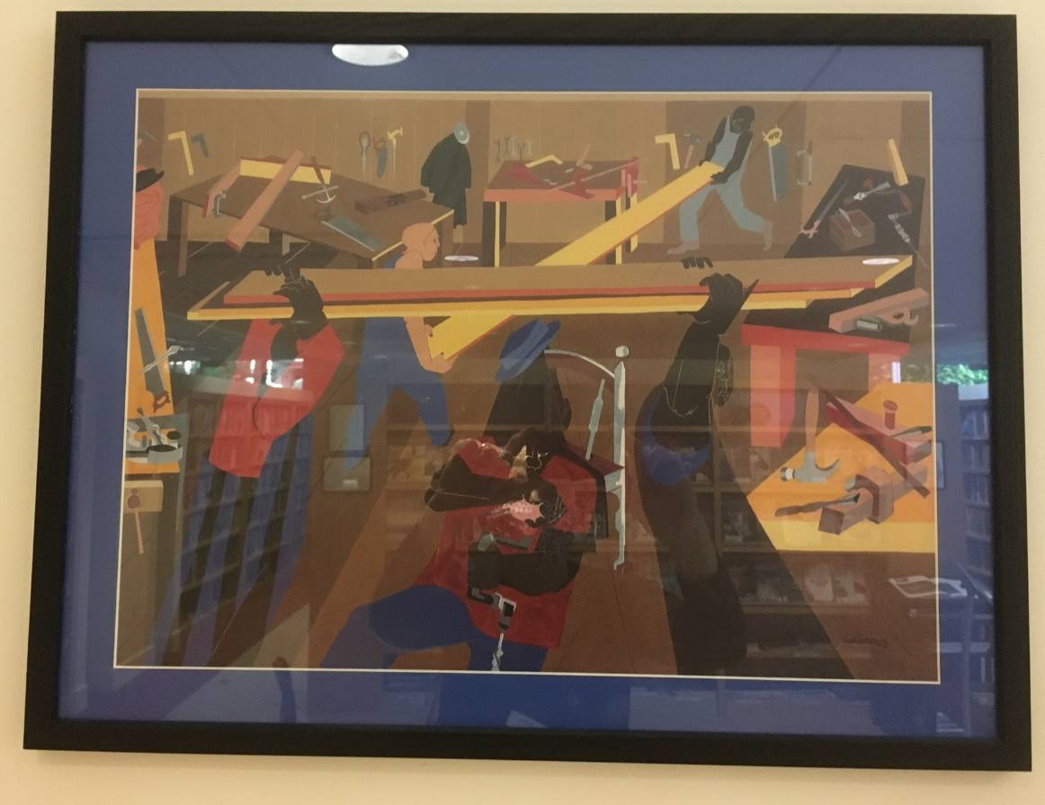 Carpenters (Reproduction) by Jacob Lawrence, Image 1.