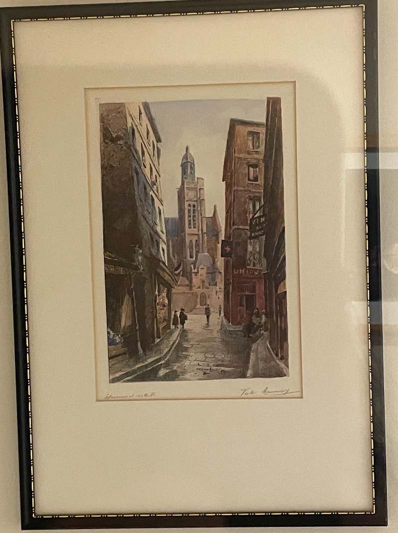 French Cobbled Street Scene by Victor, Image 1.