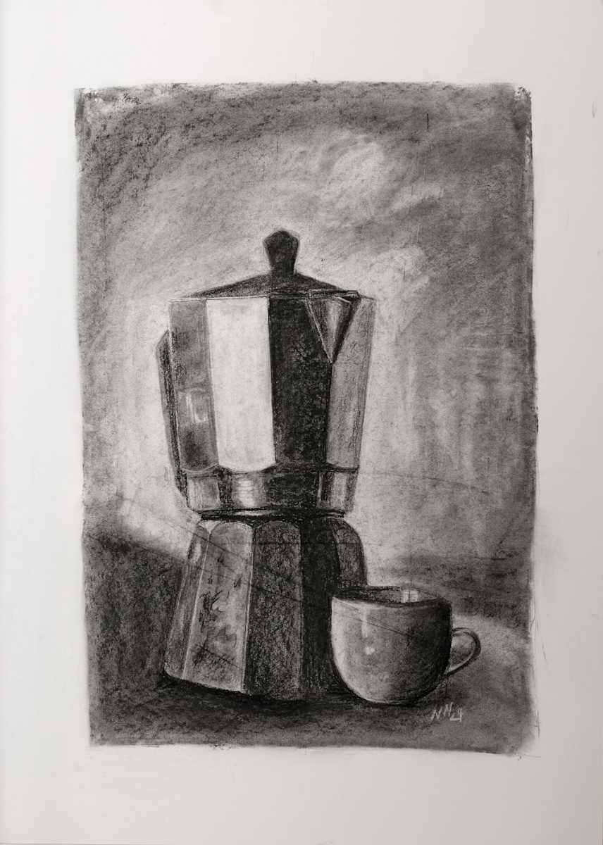 Coffee Time by Natascha Nigg  Image: Coffee Time zeigt Stilleben zusammengestellt aus einer klassischen Bialetti mit einer Tasse. Wer kennt und liebt ihn nicht, diesen Geruch nach aromatischem Sein....