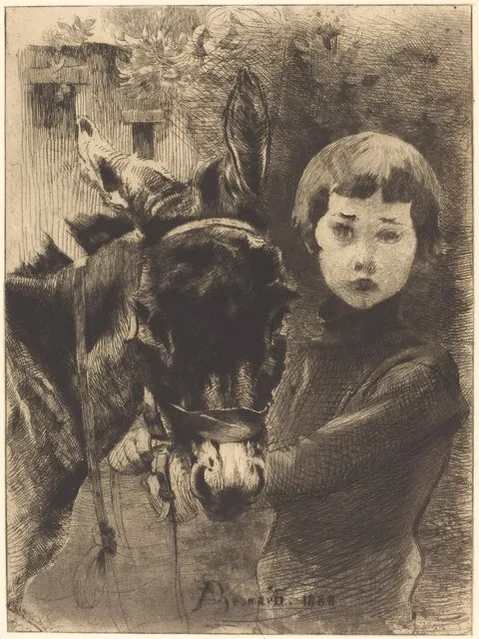 “Robert Besnard and His Donkey” (Robert Besnard et Son Ane) by Paul-Albert Besnard, Image 1.