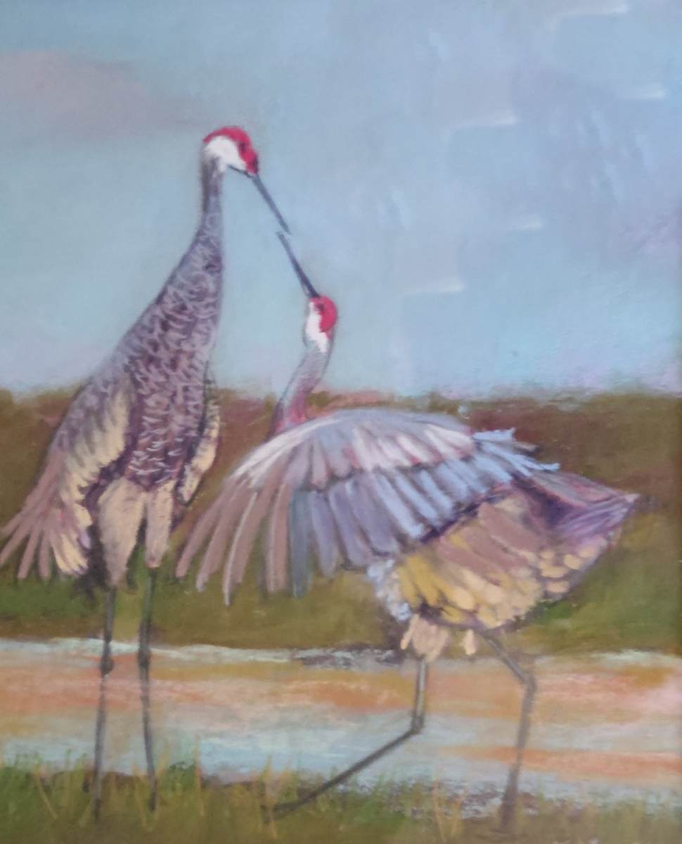 Sandhill Serenade Kiss by Esther Manso  Image: Available for Sale at Winter Haven City Hall