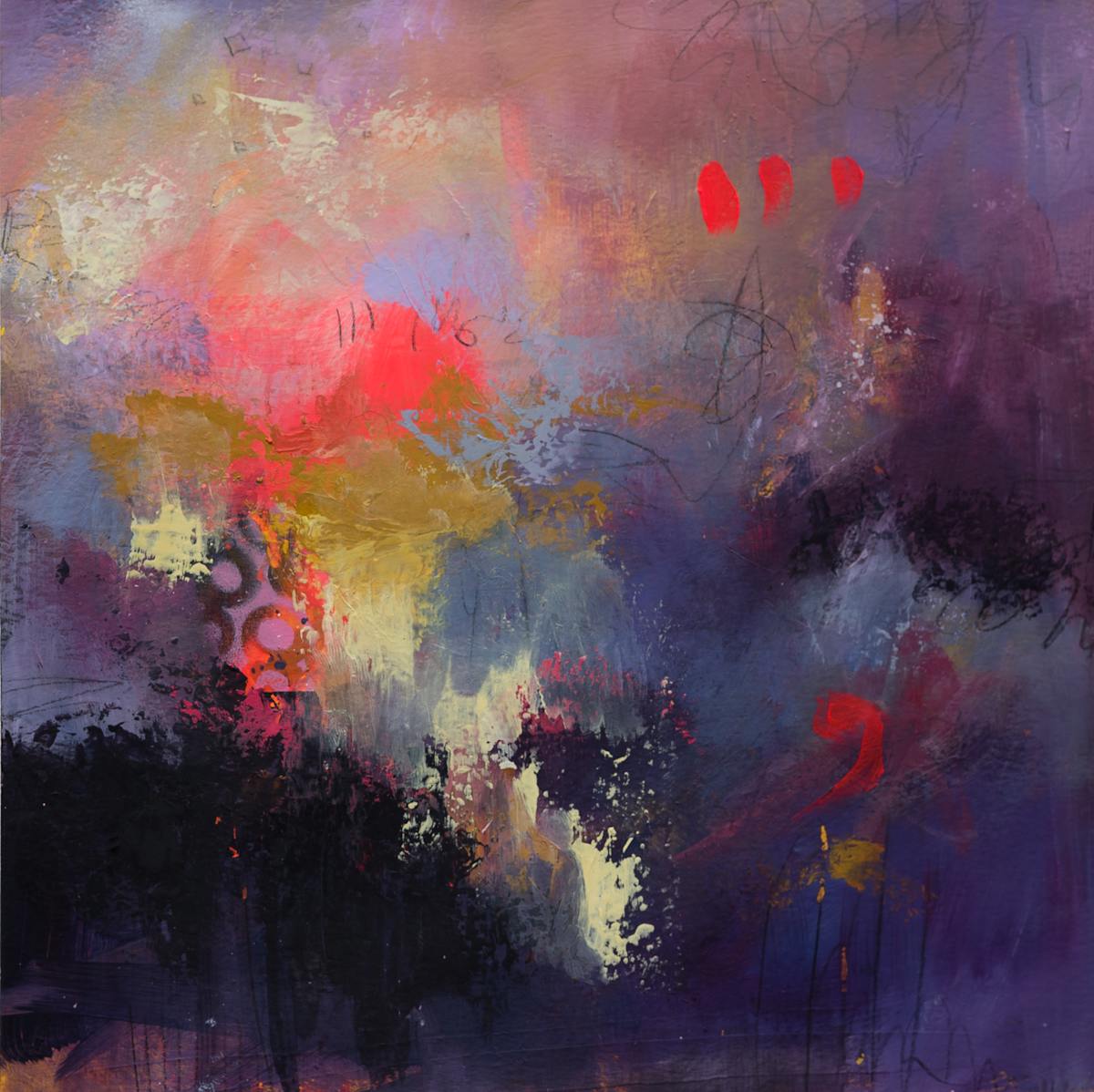 Afterglow by Karen Chang  Image: Afterglow, 2025, Oils over Mixed Media on Paper, 12 x 12 inches