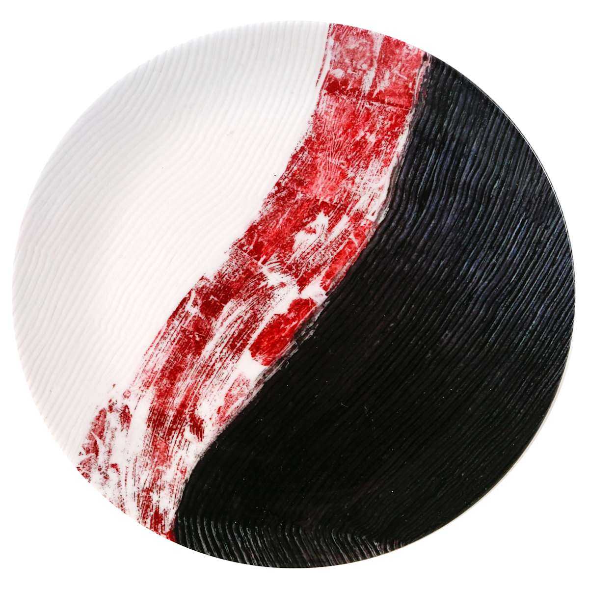 Black and White and Read All Over Plate by Allison Findeiss-Becker (Ally Bee), Image 1.