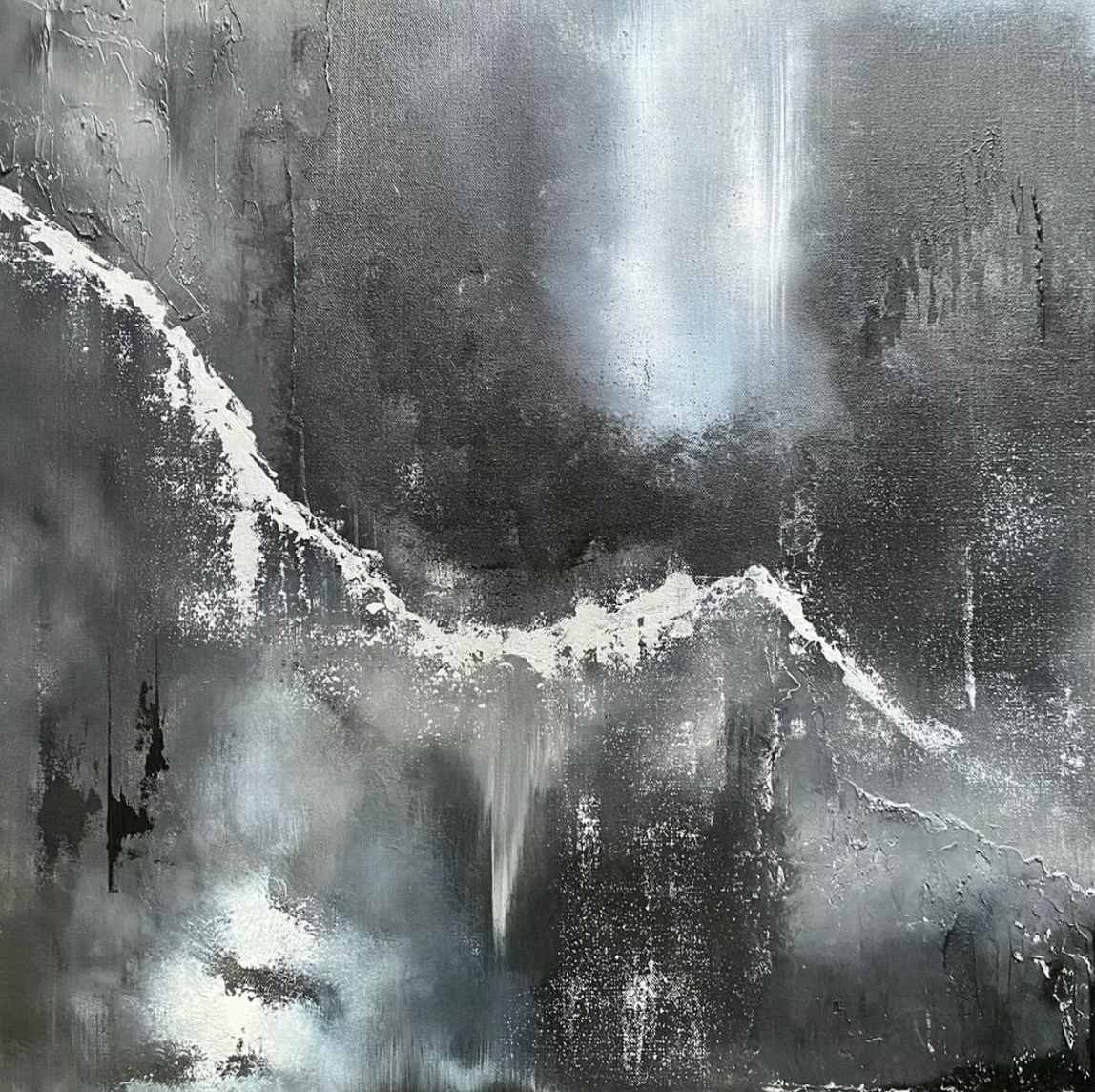 Black Monochrome - Envelop, 2023 (24x24) by Lulu Fall 