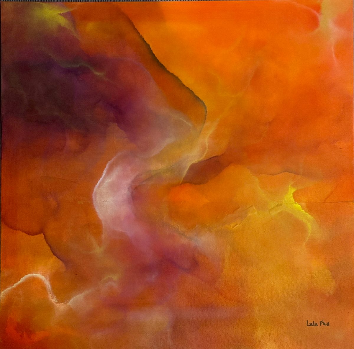 The Orange Path, 24x24 (2025) by Lulu Fall, Image 1.